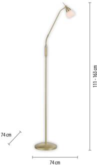 Paul Neuhaus vloerlamp Pino, messing, 163 cm, dimbaar, G9 mat messing