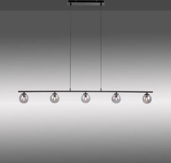 Paul Neuhaus Widow LED hanglamp met glasbollen zwart, rookgrijs-transparant