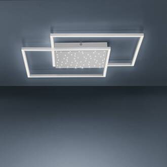 Paul Neuhaus Yuki LED plafondlamp, hoekige vorm aluminium, wit