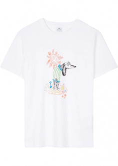 Paul Smith Biologisch Katoen Beach Dog Print T-shirt Paul Smith , White , Dames - S,Xs