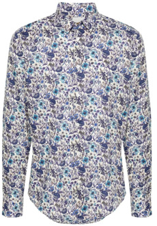 Paul Smith Blauwe Liberty Floral Slim Fit Overhemd Paul Smith , Blue , Heren - 2Xl,Xl,L,M,S