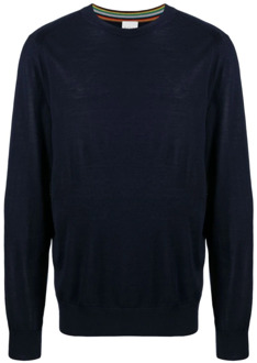 Paul Smith Midnight Blue Merino Wool Sweater Paul Smith , Blue , Heren - 2Xl,Xl