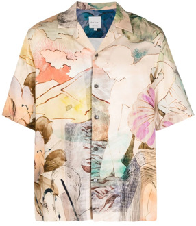 Paul Smith Multicolor Grafische Print Viscose Shirt Paul Smith , Multicolor , Heren - 2Xl,L,M,S