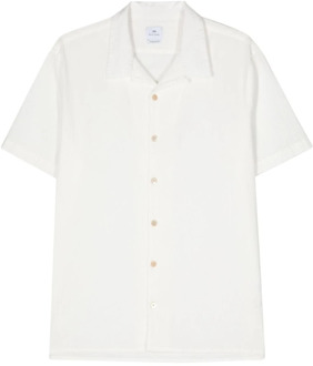 Paul Smith Witte Seersucker Cubaanse Kraag Shirt Paul Smith , White , Heren - Xl,L,M