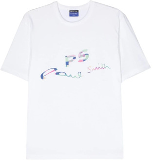Paul Smith Witte T-shirts en Polos Lichtgewicht Jersey Paul Smith , White , Heren - 2Xl,Xl,L,S