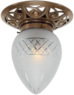 Pauline - kleine messing plafondlamp messing, wit