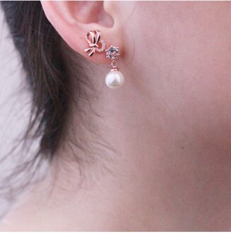 Pauline oorbellen - Oostenrijkse parel van zeer hoge kwaliteit Wit en roségoud - One Size