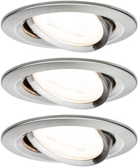 Paulmann 3 spot Nova rond dimbaar, ijzer alu / grijs / zink