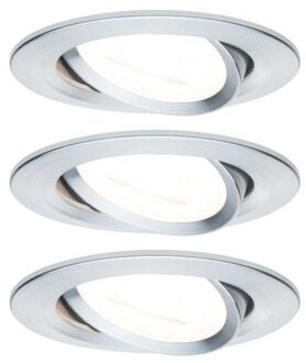 Paulmann 93433 Nova Inbouwlamp Set van 3 stuks LED GU10 19.5 W Aluminium (geborsteld)