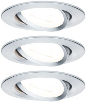 Paulmann 93433 Nova Inbouwlamp Set van 3 stuks LED GU10 19.5 W Aluminium (geborsteld)