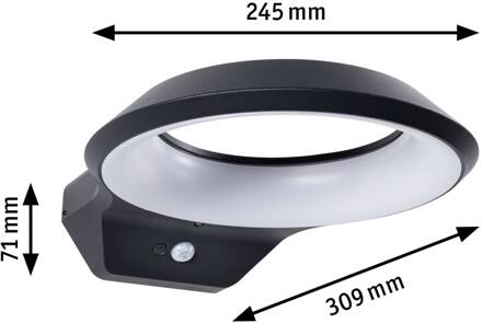 Paulmann Anela LED sensor buitenwandlamp 3.000 K antraciet
