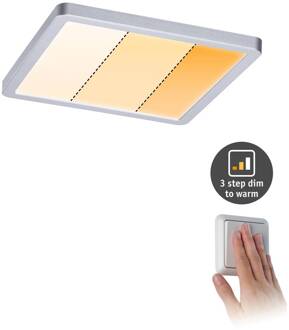 Paulmann Areo paneel dimtowarm hoekig 17,5cm mat chroom, wit