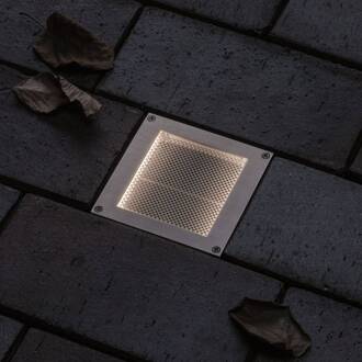 Paulmann Brick LED grondspot inbouwlamp, 10x10cm grijs, transparant