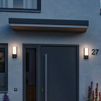 Paulmann buitenwandlamp Bonnie, aluminium, antraciet antraciet, wit