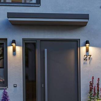 Paulmann buitenwandlamp Caissa, aluminium, sensor antraciet