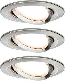 Paulmann Coin Slim LED Inbouwspots - 3 stuks - Dimbaar - IJzer/Zilver