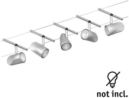 Paulmann Cup kabelsysteem basisset 5-lamps chroom mat chroom