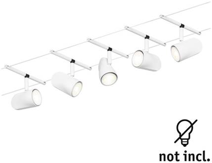 Paulmann Cup kabelsysteem basisset 5-lamps mat wit