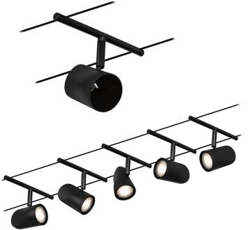 Paulmann Cup kabelsysteem basisset 5-lamps mat zwart