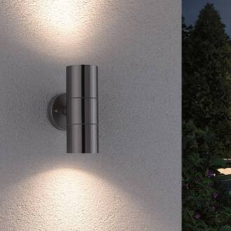 Paulmann Flame buitenwandlamp 2-lamps roestvrij staal geborsteld roestvrij staal
