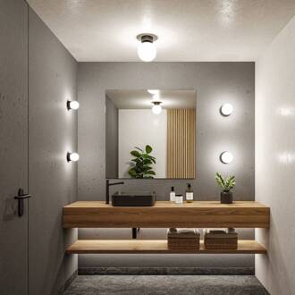 Paulmann Gove plafondlamp IP44 G9 1-lamp zwart zwart mat, wit gesatineerd