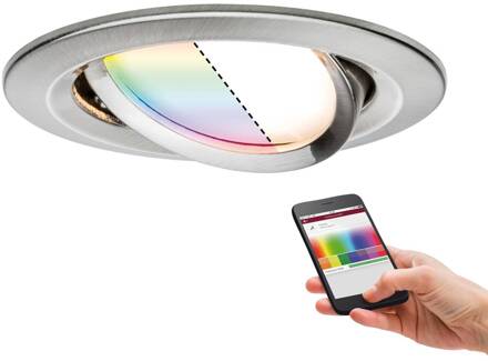 Paulmann inbouwspot Nova plus RGBW geborsteld ijzer