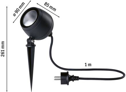 Paulmann Kikolo LED prikspot 8W 3.000K 20° antraciet