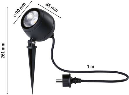 Paulmann Kikolo LED prikspot 8W 3.000K 60° antraciet