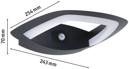 Paulmann LED buiten wandlamp Akena, 3.000 K, antraciet