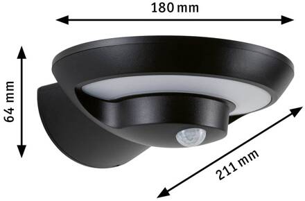 Paulmann LED buiten wandlamp Bordola, sensor, antraciet
