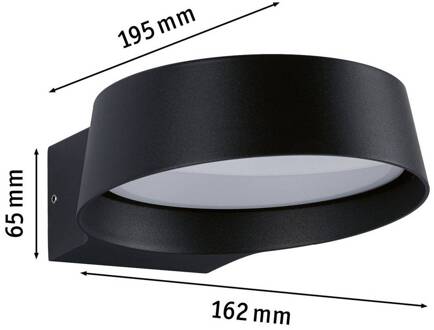 Paulmann LED buiten wandlamp Capea Grand antraciet 16 cm IP44