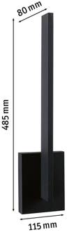 Paulmann LED buiten wandlamp Levka, antraciet, 49 cm aluminium IP44