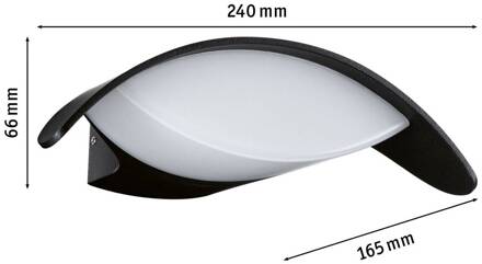 Paulmann LED buiten wandlamp Mesana, antraciet 24 cm aluminium IP44