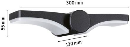 Paulmann LED buiten wandlamp Pekana, antraciet 30 cm aluminium IP44