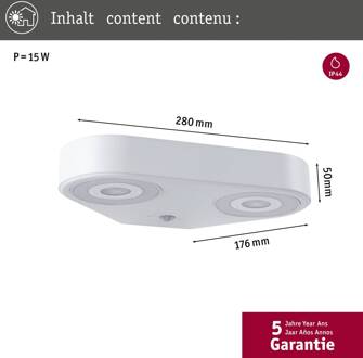 Paulmann LED buiten wandlamp Silma wit 2-lamps IP44