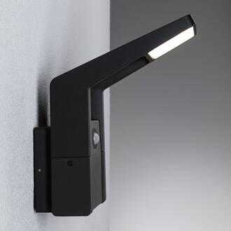 Paulmann LED buitenwandlamp Juntea, aluminium, antraciet, sensor antraciet, wit