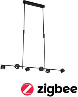 Paulmann LED hanglamp Puric Pane, zwart, 6-lamps, smart