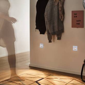 Paulmann LED-sensor-wand inbouwlamp Edge Quadro, wit 8x8 cm wit mat