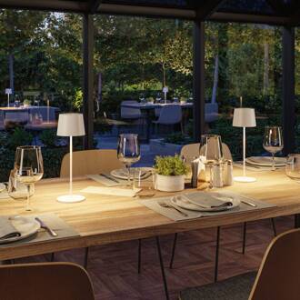 Paulmann LED tafellamp Gilo, wit, kunststof, IP44 wit mat