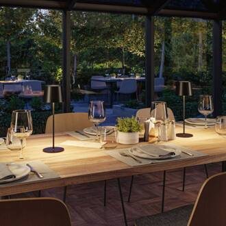 Paulmann LED tafellamp Gilo, zwart, kunststof, IP44 zwart mat