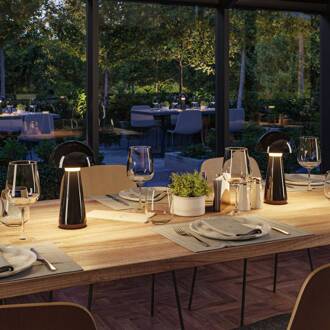 Paulmann LED tafellamp Onzo, zwart, kunststof, IP44