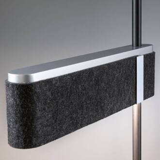 Paulmann LED vloerlamp Jagun, antraciet, vilt, dimbaar in 3 stappen