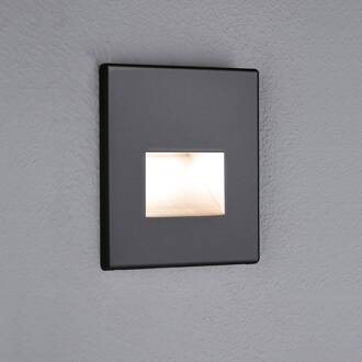 Paulmann LED wand inbouwlamp Edge, zwart mat zwart