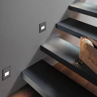 Paulmann LED wand inbouwlamp EDGE, zwart zwart mat