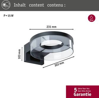 Paulmann LED wandlamp Capera, antraciet, CCT, IP44