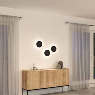 Paulmann LED wandlamp Tulga, Ø 20 cm, antraciet, vilt