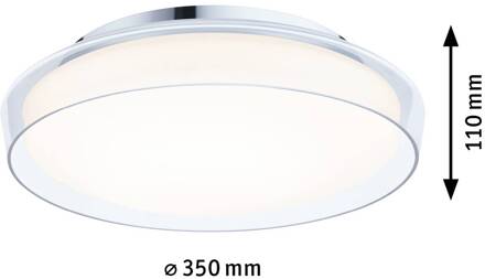 Paulmann Luena LED plafondlamp IP44 chroom Ø35cm chroom, helder, gesatineerd