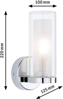 Paulmann Luena wandlamp IP44 chroom E14 1-lamp chroom, helder, gesatineerd