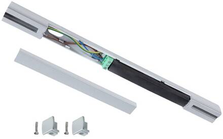 Paulmann middenvoeding URail Zigbee, mat chroom, lang chroom mat