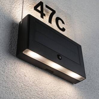 Paulmann Neda solar-LED huisnummer lamp sensor zwart, transparant